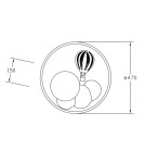 Lampy sufitowe dziecięce - Zuma Line Focus Lampa Sufitowa Dziecięca 3-stopniowe ściemnianie Kolorowa MX4148-1-DWLD - product 2