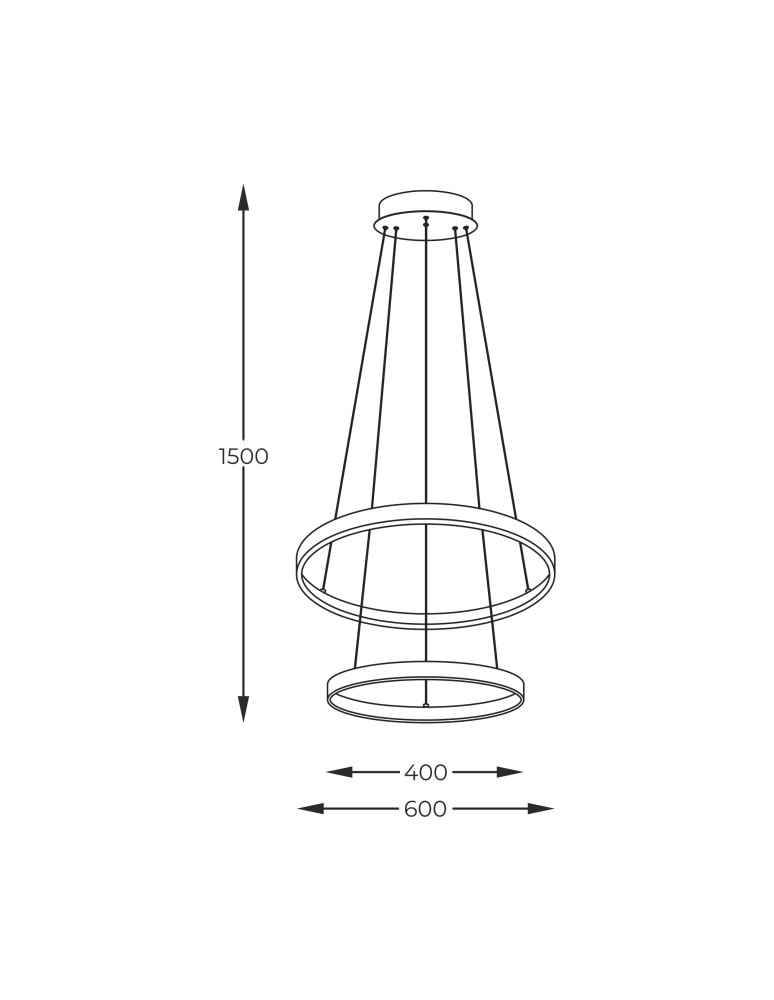 Zuma Line Breno Wisząca z Przełącznikiem Barwy Światła 3000K/4000K/6000K Złoty 18140GD-2