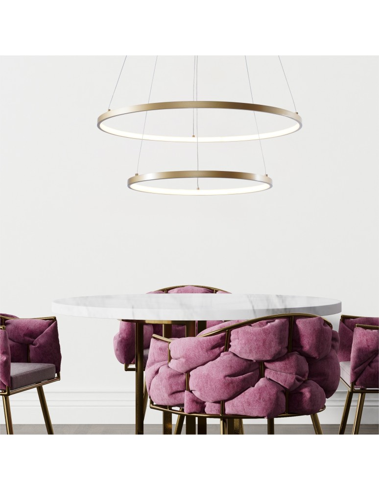 Zuma Line Breno Wisząca z Przełącznikiem Barwy Światła 3000K/4000K/6000K Złoty 18140GD-2