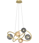 Lampy wiszące - Zuma Line Arlon Lampa Wisząca Matowy Złoty/Dymne Szare Szkło/Bursztynowe Szkło Md4922-5-Egbdn - product 1
