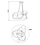 Lampy wiszące - Zuma Line Arlon Lampa Wisząca Matowy Złoty/Dymne Szare Szkło/Bursztynowe Szkło Md4922-5-Egbdn - product 2