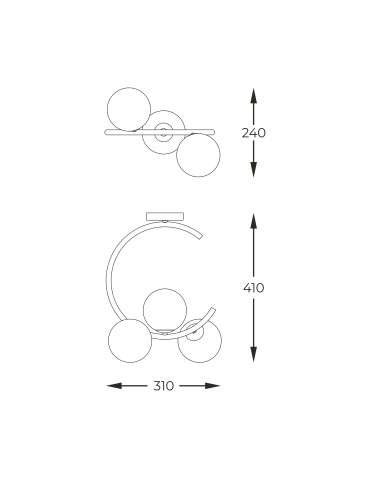 Zuma Line Molecule Lampa Sufitowa Złoto Francuskie C0454-03Q-F7Aa - produkt 2