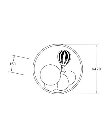 Zuma Line Focus Lampa Sufitowa Dziecięca 3-stopniowe ściemnianie Kolorowa MX4148-1-DWFD - produkt 2