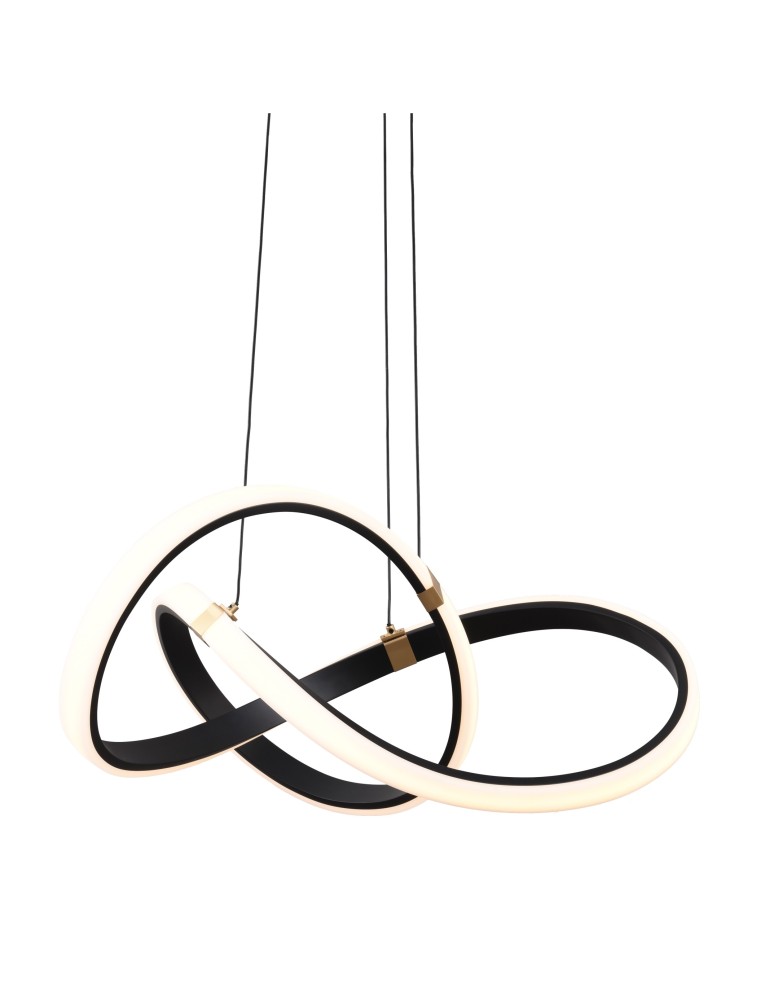 Zuma Line Indigo Lampa Wisząca Czarny Mat/Złoty Md9717-1-3Bgd