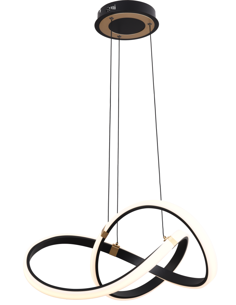 Zuma Line Indigo Lampa Wisząca Czarny Mat/Złoty Md9717-1-3Bgd