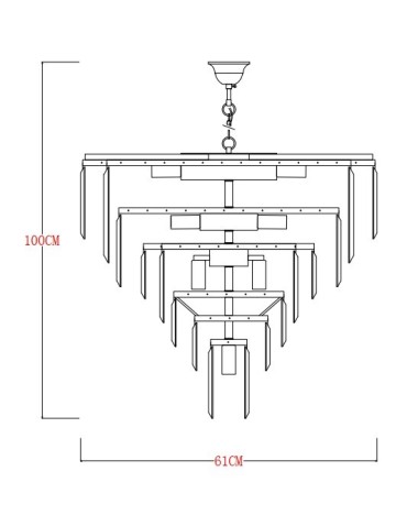 Zuma Line Versailles Lampa Wisząca Chrom/Przezroczysty Dymiony 17701/20 - product 2