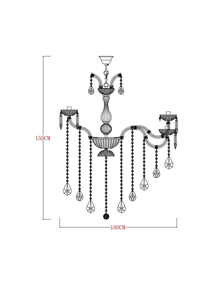 Lampy wiszące - Zuma Line Chateau Lampa Wisząca Chrom/Przezroczysty+Dymiony 17801/10+5 - produkt kolory-swiatla.pl 3