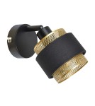 Lampy sufitowe reflektory - Italux Renez Reflektor/Spot Czarny, złoty, tkanina 1xE14 4W SPL-95820-1 - product 2