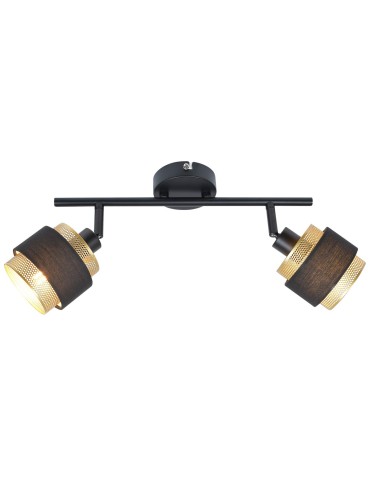 Italux Renez Reflektor/Spot Czarny, złoty, tkanina 2xE14 4W SPL-95820-2