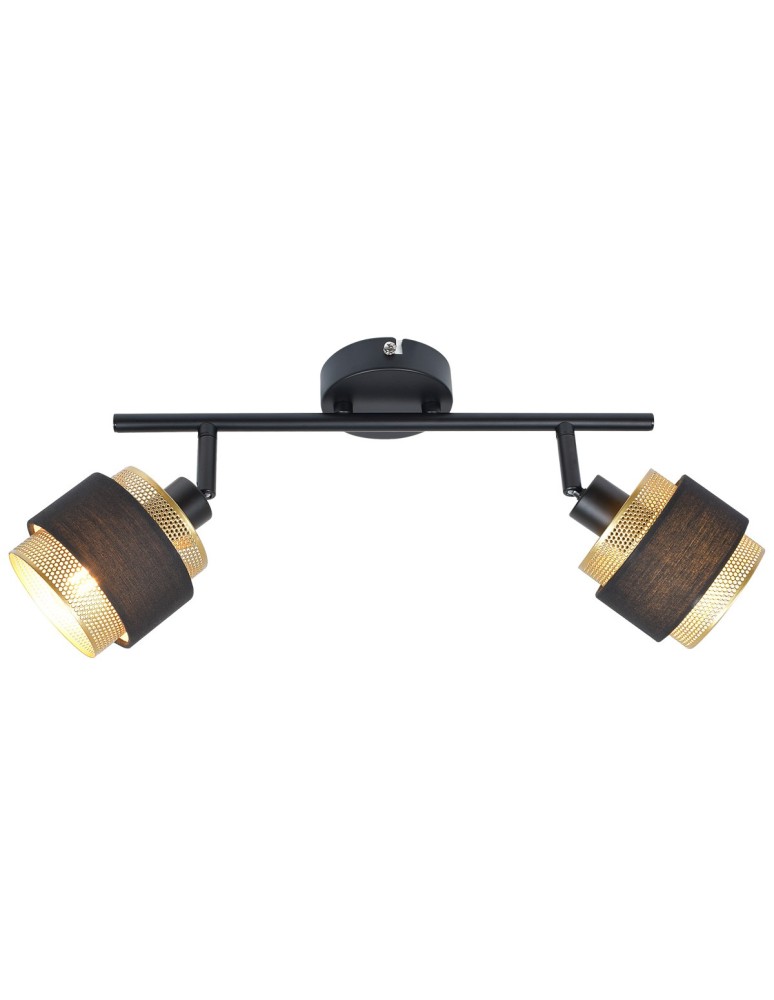 Italux Renez Reflektor/Spot Czarny, złoty, tkanina 2xE14 4W SPL-95820-2