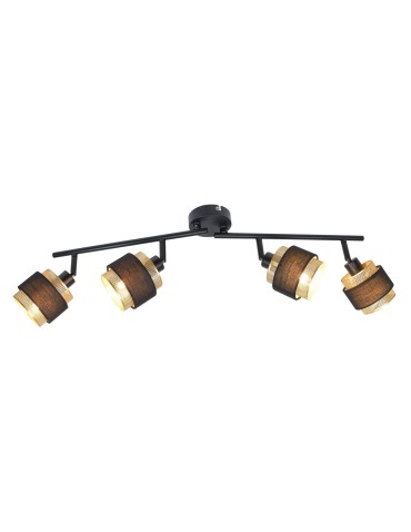 Italux Renez Reflektor/Spot Czarny, złoty, tkanina 4xE14 4W SPL-95820-4
