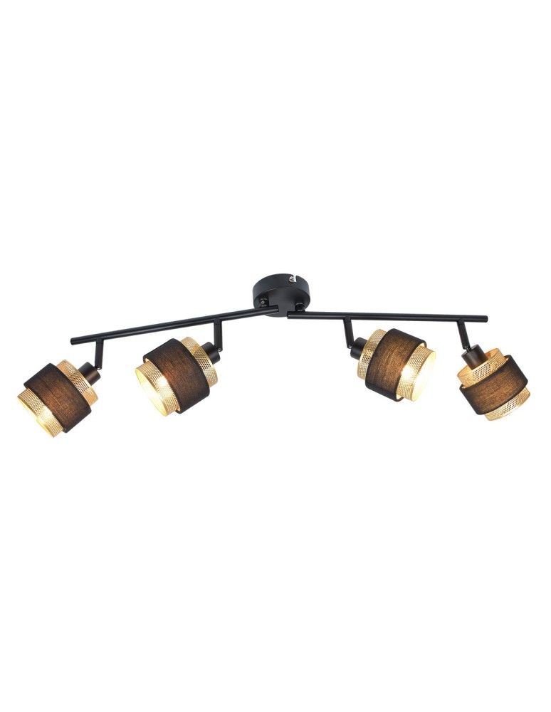 Italux Renez Reflektor/Spot Czarny, złoty, tkanina 4xE14 4W SPL-95820-4