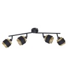 Lampy sufitowe reflektory - Italux Renez Reflektor/Spot Czarny, złoty, tkanina 4xE14 4W SPL-95820-4 - product 2