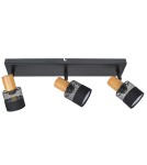Lampy sufitowe reflektory - Italux Coletta Reflektor/Spot Czarny, drewno, tkanina 3xE14 4W SPL-90110-3 - product 2