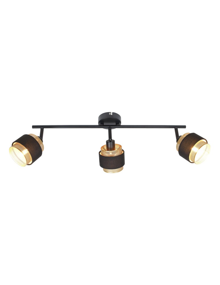 Italux Renez Reflektor/Spot Czarny, złoty, tkanina 3xE14 4W SPL-95820-3