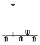 Lampy wiszące nad wyspę - Italux Servio Wisząca Czarny 4xE14 40W PND-66892-4-BK-SG - product 2