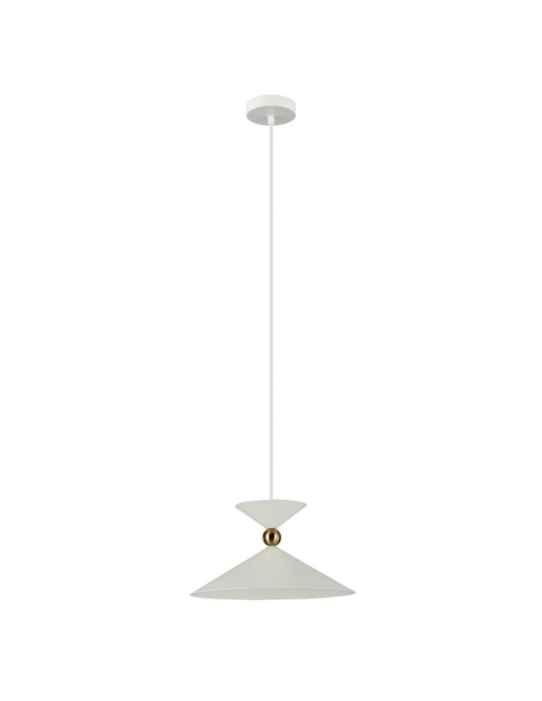 Lampy wiszące pojedyncze - Italux Quelto Wisząca Biały 1xE27 40W PND-84432-1-WH - product kolory-swiatla.pl 2