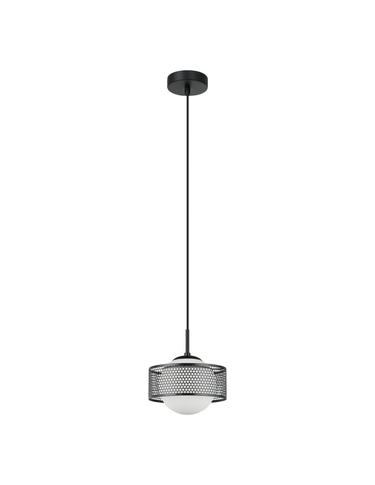 Lampy wiszące pojedyncze - Italux Lomica Wisząca Czarny 1xE27 40W PND-55456-1M-BK - product kolory-swiatla.pl 2