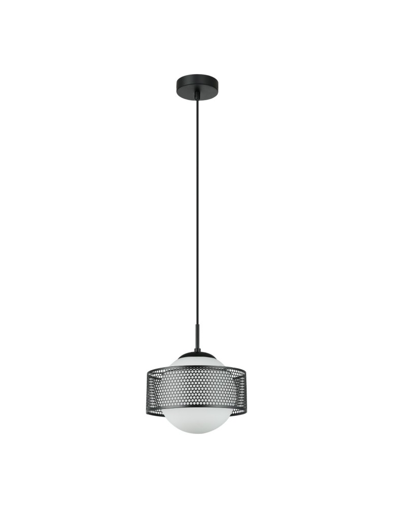 Lampy wiszące pojedyncze - Italux Lomica Wisząca Czarny 1xE27 40W PND-55456-1L-BK - product kolory-swiatla.pl 2