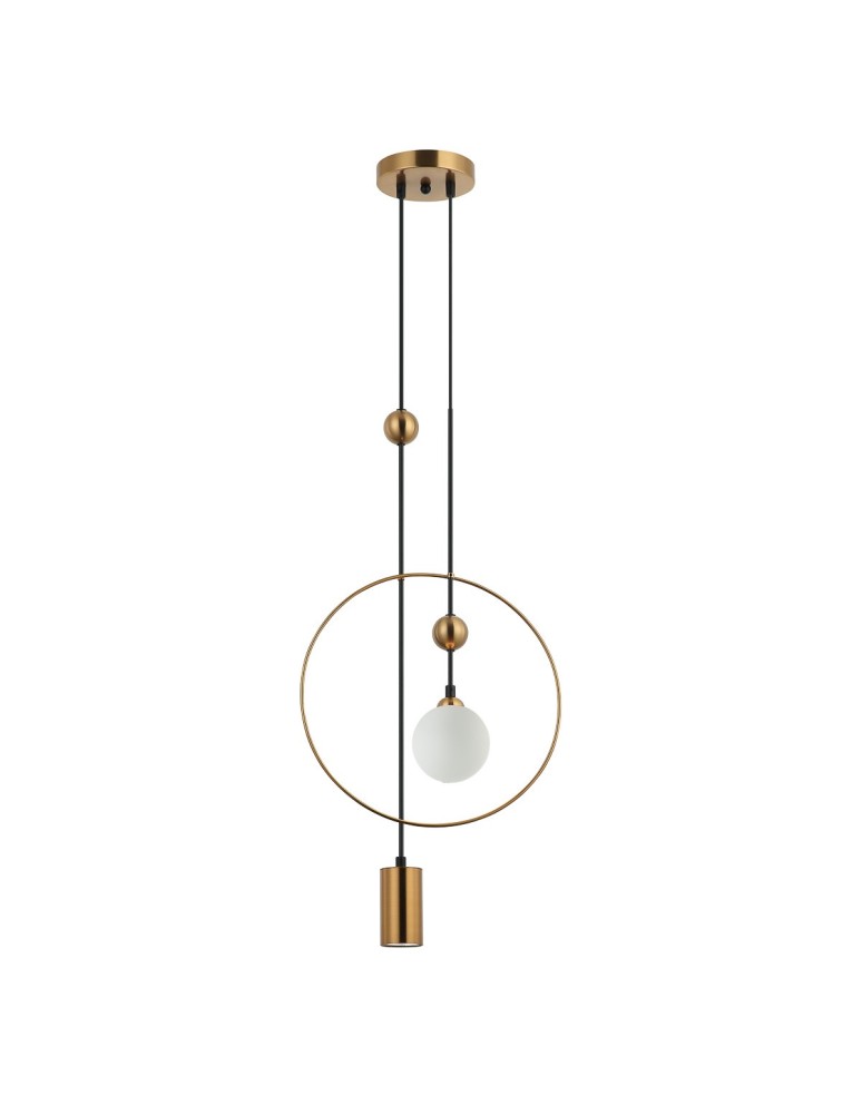 Lampy wiszące designerskie - Italux Trosti Wisząca Mosiężny 2xG9, GU10 GU10 35W + G9 25W PND-428892-BRO - product kolory-swiatla.pl 2