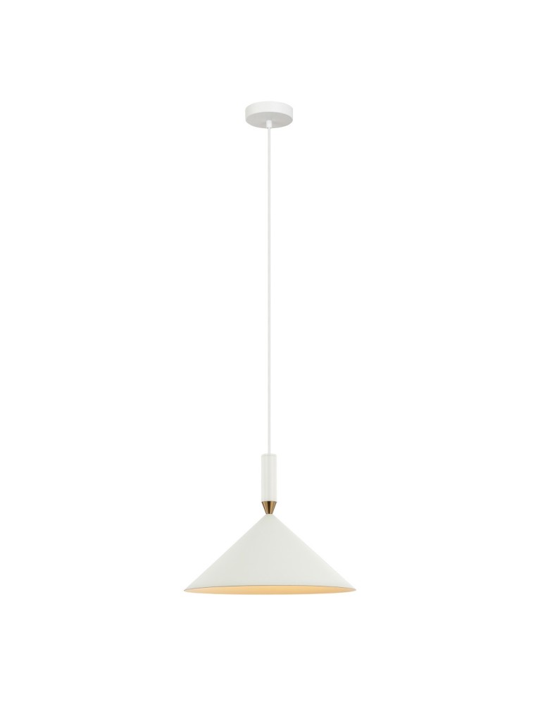 Lampy wiszące pojedyncze - Italux Drello Wisząca Biały 1xE27 40W PND-541101-W - product kolory-swiatla.pl 2