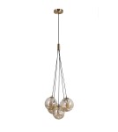 Lampy wiszące kule - Italux Perlos Wisząca Miodowy mosiądz 5xG9 5W PND-54456-5-HB-AMB - product 1