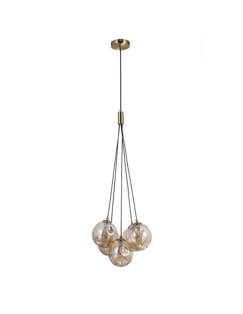 Italux Perlos Wisząca Miodowy mosiądz 5xG9 5W PND-54456-5-HB-AMB