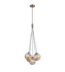 Lampy wiszące kule - Italux Perlos Wisząca Miodowy mosiądz 5xG9 5W PND-54456-5-HB-AMB - product 2