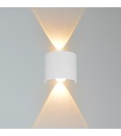 Kinkiety zewnętrzne - Italux Ortelo Zewnętrzna Ścienna Biały piaskowany IP54 2xLED 2W 3000K OWL-6650-1-WH-3K - product 2