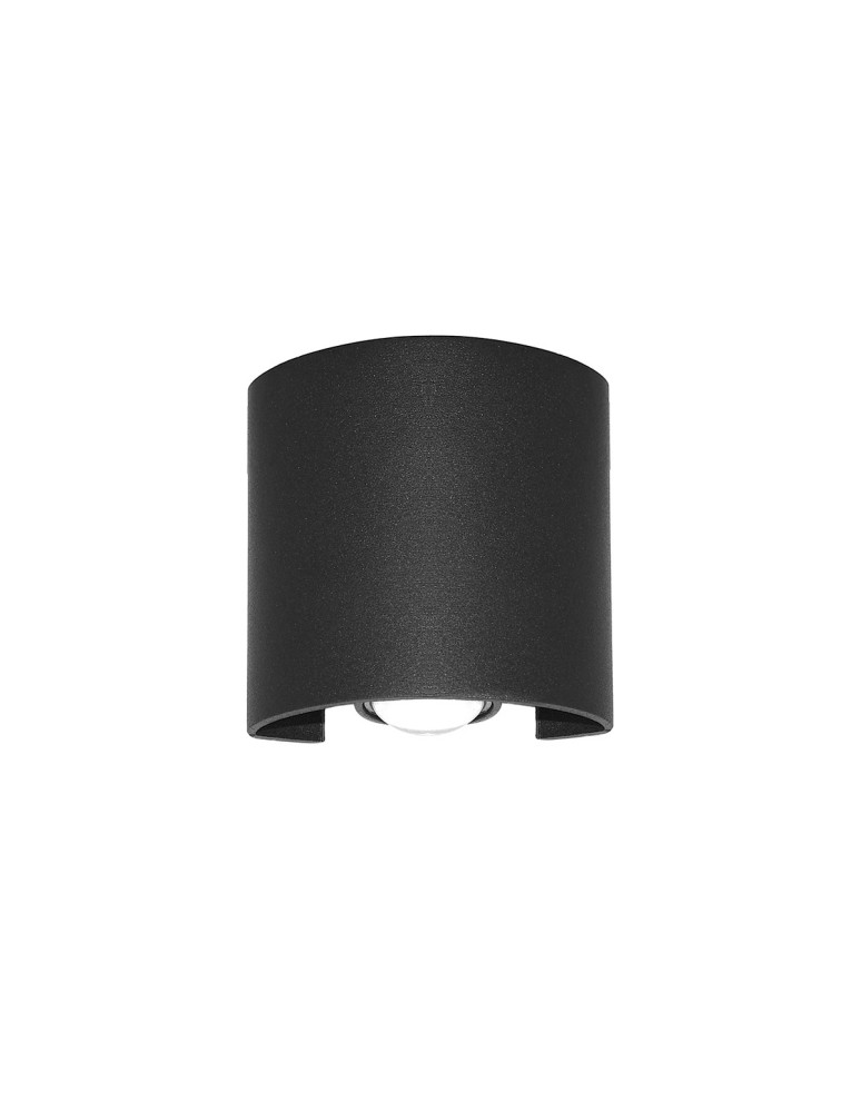 Italux Ortelo Zewnętrzna Ścienna Czarny piaskowany IP54 2xLED 2W 3000K OWL-451-1-BL
