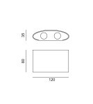 Kinkiety zewnętrzne - Italux Ortelo Zewnętrzna Ścienna Czarny piaskowany IP54 4xLED 4W 3000K OWL-451-2-BL - product 2