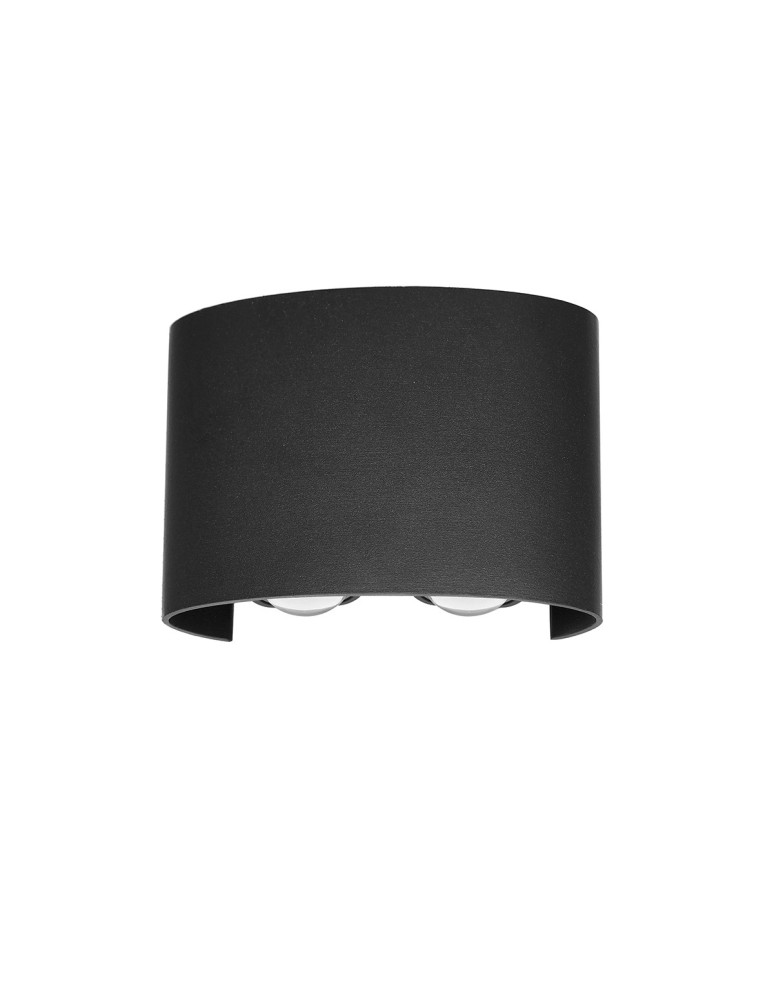 Italux Ortelo Zewnętrzna Ścienna Czarny piaskowany IP54 4xLED 4W 3000K OWL-451-2-BL