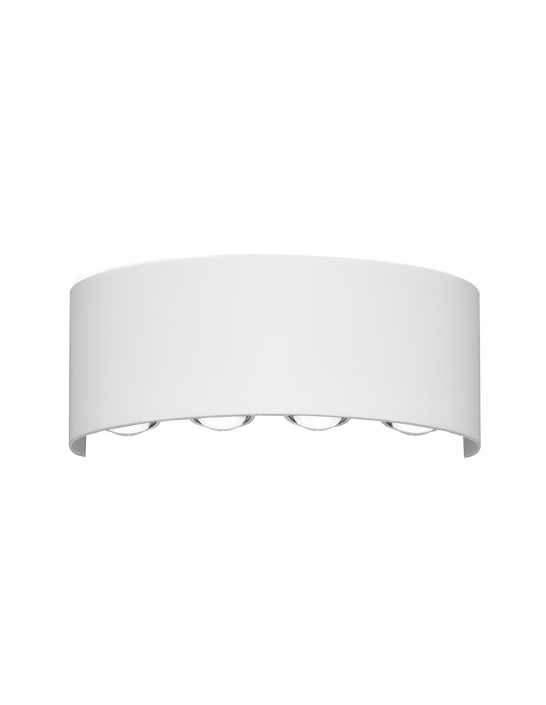 Italux Ortelo Zewnętrzna Ścienna Biały piaskowany IP54 8xLED 8W 3000K OWL-6650-4-WH-3K