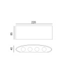 Kinkiety zewnętrzne - Italux Ortelo Zewnętrzna Ścienna Czarny piaskowany IP54 8xLED 8W 3000K OWL-451-4-BL - product 2
