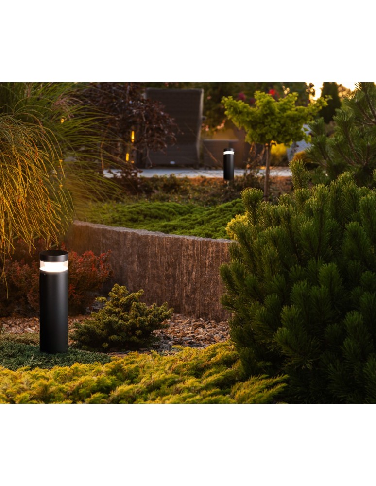 Lampy ogrodowe stojące - Italux Marcon 3K Zewnętrzna Stojąca Czarny piaskowany IP54 1xLED 12W 3000K OFL-6552-70-3K - product kolory-swiatla.pl 2