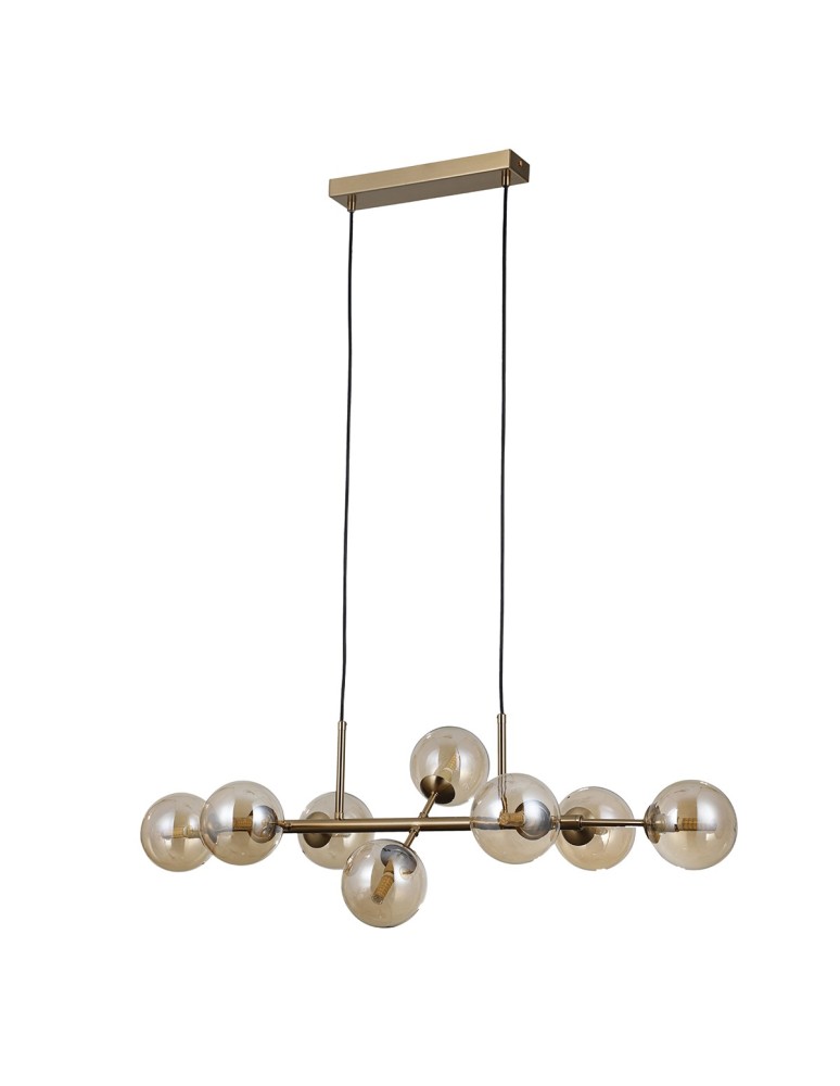 Lampy wiszące kule - Italux Erimida Wisząca Miodowy mosiądz 8xG9 5W PND-2244-8A-HBR - product kolory-swiatla.pl 2