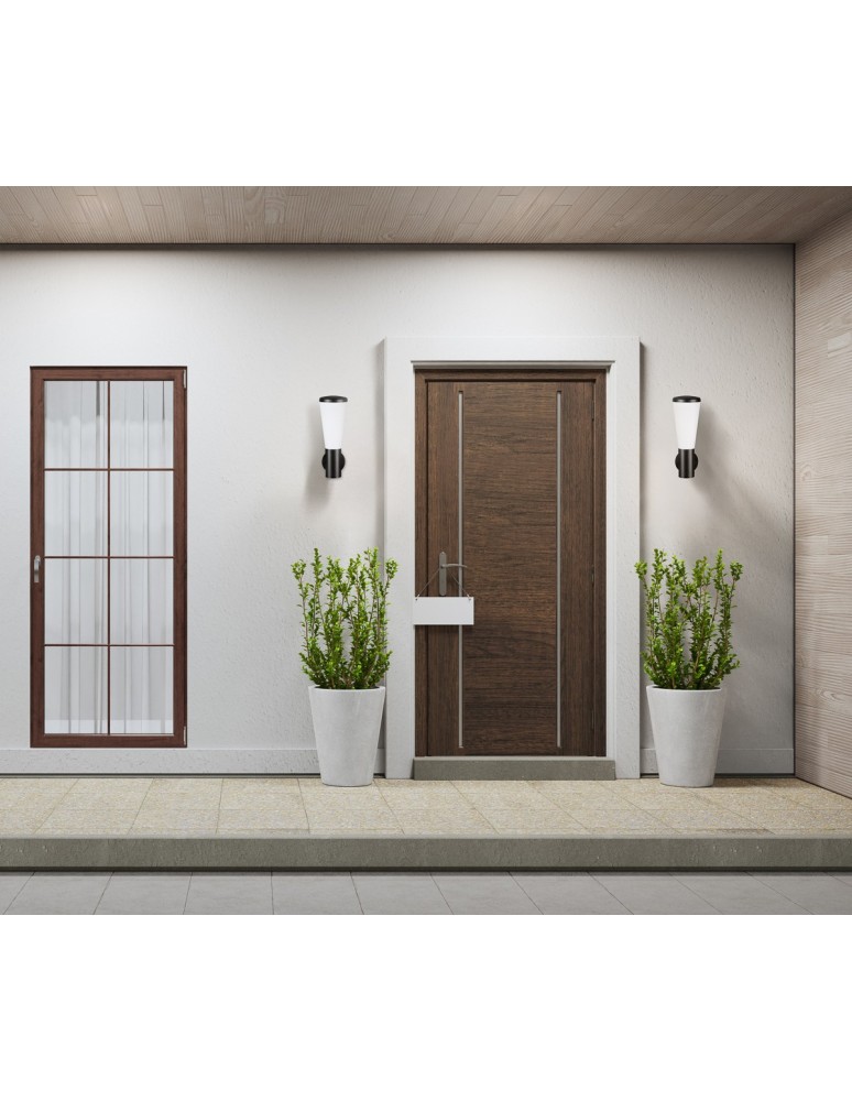 Kinkiety zewnętrzne - Italux Paralel Zewnętrzna Ścienna Czarny piaskowany IP54 1xE27 20W OWL-2613 - product kolory-swiatla.pl 2