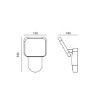 Kinkiety zewnętrzne - Italux Nammi Zewnętrzna Ścienna Czarny piaskowany IP54 1xLED 12W 3000K OWL-6206-3K - product 2