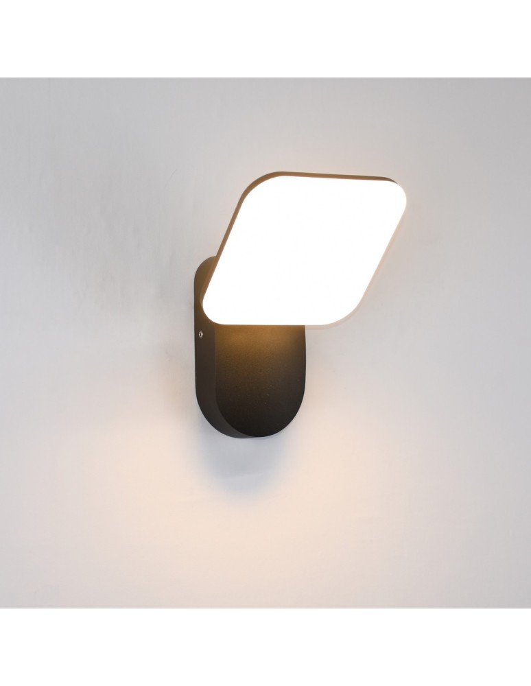 Kinkiety zewnętrzne - Italux Nammi Zewnętrzna Ścienna Czarny piaskowany IP54 1xLED 12W 3000K OWL-6206-3K - product kolory-swiatla.pl 3