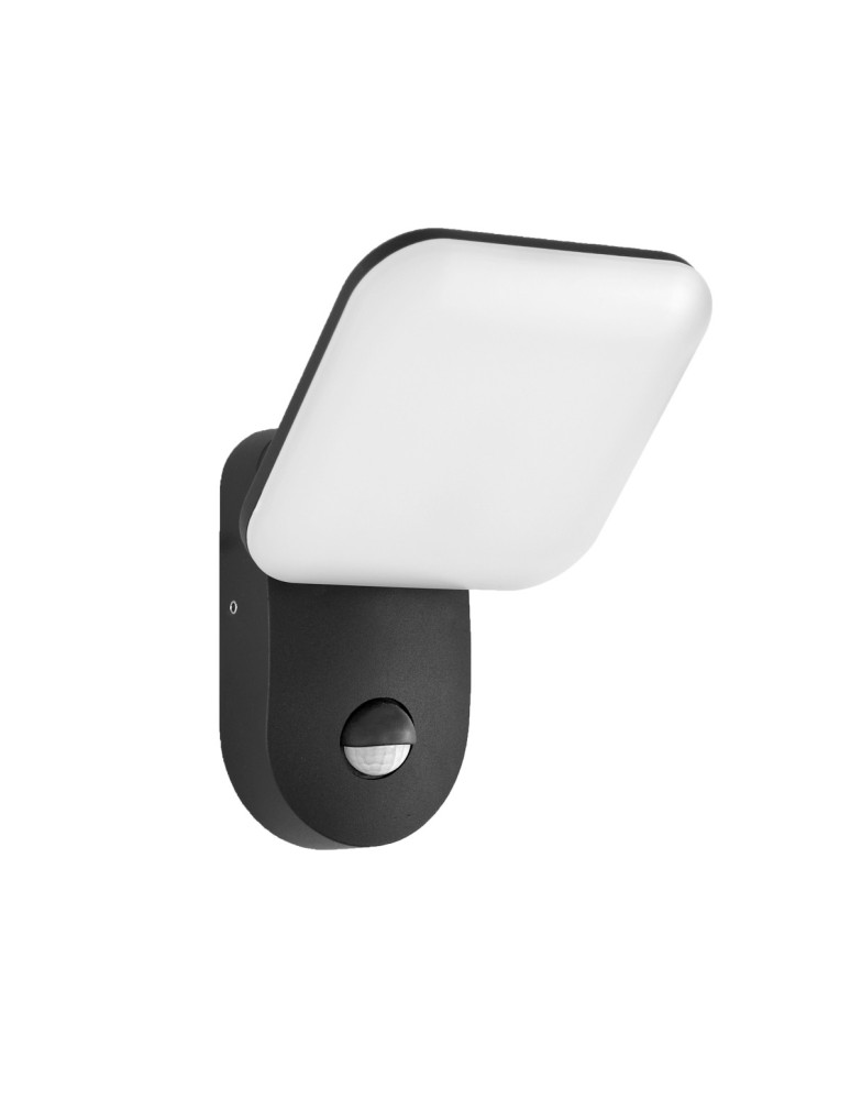 Italux Nammi 4K D-sensor Zewnętrzna Ścienna Czarny piaskowany IP54 1xLED 12W 4000K OWL-6206-S-4K