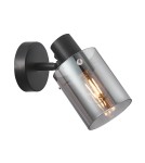 Kinkiety - Italux Sardo Kinkiet Czarny, dymiony 1xE14 40W SPL-5581-1-BK-SG - product 1