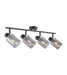 Lampy sufitowe reflektory - Italux Sardo Reflektor/Spot Czarny, dymiony 4xE14 40W SPL-5581-4-BK-SG - product 1