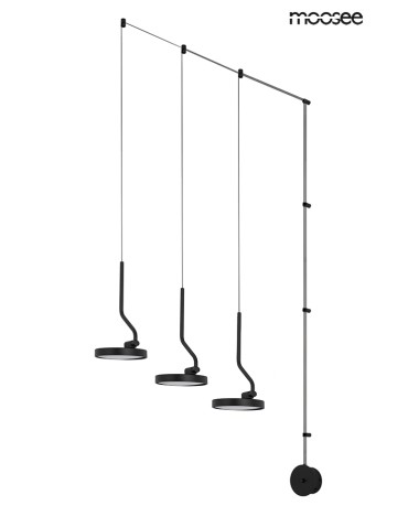 MOOSEE lampa ścienna FLAT 3 czarna (MSE010100385)