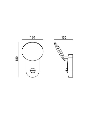 Italux Monti 3K D-sensor Zewnętrzna Ścienna Czarny piaskowany IP54 1xLED 7W 3000K OWL-6214-S-3K - product 2