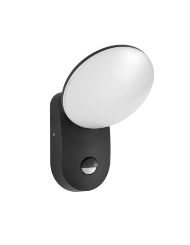 Italux Monti 4K D-sensor Zewnętrzna Ścienna Czarny piaskowany IP54 1xLED 7W 4000K OWL-6214-S-4K