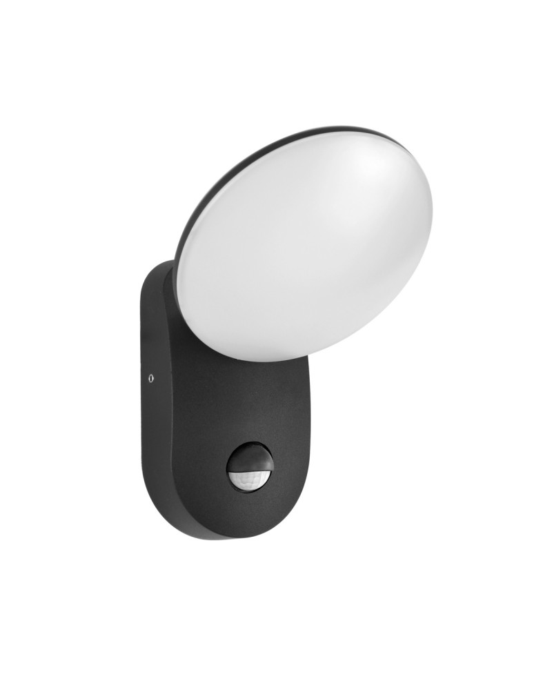 Italux Monti 4K D-sensor Zewnętrzna Ścienna Czarny piaskowany IP54 1xLED 7W 4000K OWL-6214-S-4K