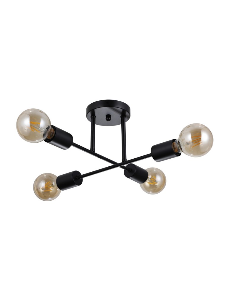 Lampy sufitowe loftowe - industrialne - Italux Formio Wisząca Czarny mat 4xE27 40W PND-4052-4-BL - product kolory-swiatla.pl 2