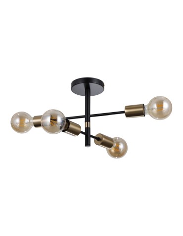 Italux Piansi Wisząca Czarny mat, mosiądz miodowy 4xE27 40W PND-4025-4-BL-HBR - produkt 2