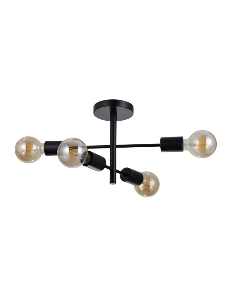 Lampy sufitowe loftowe - industrialne - Italux Piansi Wisząca Czarny mat 4xE27 40W PND-4025-4-BL - product kolory-swiatla.pl 2