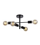 Lampy sufitowe loftowe - industrialne - Italux Piansi Wisząca Czarny mat 4xE27 40W PND-4025-4-BL - product 1